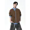 Estilo Nuevo de Otoño Sudadera con Capucha y Cremallera de Algodón de 400g para Hombres y Mujeres Bloques de Color Laterales Rayas Holgada Cardigan Deportivo