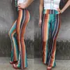 2026 Moda Feminina Primavera e Verão Transfronteiriça Nova Estampa Calça Casual de Cintura Alta Calça Flare na Amazon