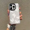 Funda de teléfono blanca estilo INS de mariposa para iPhone 16 Pro Max, carcasa blanda transparente antigolpes para iPhone 17