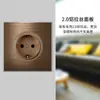 Comercio exterior aluminio cepillado Marrón enchufe alemán 16A enchufe estándar europeo alemán tipo 86 pared corriente estándar europeo estilo europeo enchufe