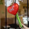Globos de papel de aluminio en forma de corazón para sostener en la mano del Día de San Valentín chino, globos de ramo en forma de corazón para la confesión de pareja, globos de decoración para el ambiente de fiesta