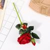 Rosa de simulación multicabezal rosa rizada a mano flores de boda decoración para el hogar interior sala de estar flores falsas al por mayor