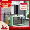 Rack de armazenamento de cozinha, rack de forno de micro-ondas retrátil, rack de armazenamento, ferro de duas camadas rack de forno de micro-ondas