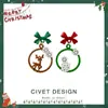 Serie de Pendientes de Clip Navideños ~ Otoño e Invierno Nuevos Pendientes de Árbol de Navidad Estrella Pendientes Sentido Avanzado Explosiones Pendientes de Moda