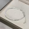Pulsera de perlas naturales de plata rota para mujer, diseño de lujo ligero de verano, estilo nicho, pulsera de plata de ley fría