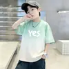 Camiseta de Manga Corta para Niños 2026 Verano Nuevo Estilo Camisetas Finas para Niños Ropa Casual Simple de Algodón Puro para Niños Grandes
