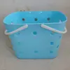 Cesta de baño portátil de plástico cesta de almacenamiento para lavado de baño de plástico cesta de almacenamiento hueca cesta de almacenamiento portátil cesta de baño