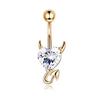 Acero Titanio 316L Ombliguera Diablito Acero Inoxidable Multicolor Corazón Joyería Piercing Corporal Médico