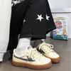 Sapatos de Lona Domésticos Clássicos Masculinos e Femininos Sapatos de Casal Bege Nova Moda Versátil Estilo Coreano Sapatos de Sola Macia Respiráveis
