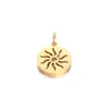 Accesorios de joyería de acero de titanio pulido diy alas de palma huecas candado de llave símbolo de sol estrella brújula colgante