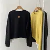 Etiqueta trasera Sudadera holgada de cuello redondo estilo coreano para mujer, nueva colección primavera y otoño, top holgado moderno y elegante