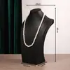 Bian Ya Nuevo Tipo H Maniquí de Cuero Negro Soporte para Joyería Perchero para Colgar Collares de Perlas Estante de Exhibición Antiguo