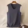 Chaleco Térmico Sin Costuras de Cuello Redondo para Hombre Invierno Sin Mangas Ajustado Grueso Capa Base Superior DeRong Ropa Interior Generadora de Calor DeRong