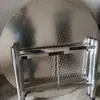 Mesa de Jantar em Aço Inoxidável com Bandeja Giratória, Uso Comercial e Doméstico, Cozinha, Quintal, Mesa Redonda Grande Dobrável Desmontável para Barracas de Comida