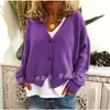 Outono e Inverno de 2025 Popular Europeu e Americano Transfronteiriço Roupas Femininas Ebay Amazon Wish Casual Solto Suéter Cardigã de Tricô