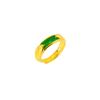 Anillo Nuevo de Calcedonia Anillo para Mujer Simple Oro Arena Vintage Incrustación Anillo de Calcedonia Natural Calcedonia Verde Anillo Elegante