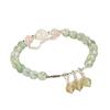 Pulsera de Cuentas de Mariposa de Cristal con Polvo de Perla de Agua Dulce para Mujer, Nicho de Alta Gama, Piedra Uva, Amarillo Asa, Venta al por Mayor