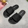 Conjunto de Bico Fechado Plissado para Calçados de Verão Feminino 2025 Novo Estilo Coreano Sandálias Casuais com Solado Macio