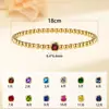 Amazon Transfronterizo Doce Pulseras de Piedras de Nacimiento, de Moda, Sencillas, Personalizadas, Pulseras Casuales de Bolas Doradas, Cuerda Elástica, Regalos para Mujeres