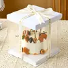 Caja de embalaje transparente para pastel de cumpleaños 6 4 pulgadas 4 seis ocho ocho diez 10 elevación 12 cintura sellar caja de embalaje naranja