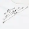 Cadena de Extensión Gruesa con Colgante de Cruz de Oro Real 18K que Conserva el Color, Cierre de Pinza de Langosta Doble Cara, Collar de Perlas, Joyería DIY, Cadena Ajustable F05