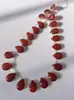 Ágata Roja 6x9mm AAA Forma de Pera Gota de Agua Agujero Horizontal Plano Doble Arco Joyería DIY 38 Piezas/Pieza