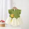 Ropa de Bebé para Verano, Mameluco Elegante para Recién Nacidos, Celebraciones de Luna Llena y Cien Días, Mono de Exterior Estilo Princesa, Ropa de Verano de Moda