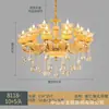 Lustre de cristal para sala de estar de villa estilo europeu, luxuoso e grandioso, para hall de loft duplex e sala de jantar, com luminárias de jade e liga