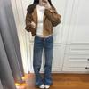 Jeans Azuis Slim Feminino Outono 2025 Novo Estilo Levemente Flare Cintura Alta Sem Pernas Efeito Emagrecedor Calça Reta Flare