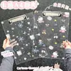 Clipboard A4 Hello Kitty Copo de Nieve Carpeta Transparente Acrílica A5/A6 Almacenamiento de Exámenes Estudiantiles Bloc de Notas