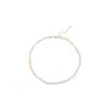 Collar de perlas de agua dulce planas para mujer, cadena de clavícula con perlas irregulares barrocas, cadena de cuello corto simple y elegante.