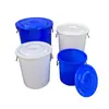 Cubo de plástico con tapa asa de hierro cubo de 50-160L cubo de grado alimenticio engrosado cubo para pepinillos fermentados cubo de basura para residuos de cocina