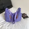 Bolso Cruzado Casual, Bolso Grande de Capacidad para Mujer, Bolso de Clase para Estudiantes, Bolso de Hombro Simple de Pana de Color Sólido, Bolso de Estudiante
