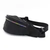 Producción y Procesamiento bolsa de cintura deportiva impermeable multiusos para exteriores tela Oxford nailon cremallera arcoíris bolsa de accesorios negra
