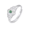 Anel geométrico de flor de amor em prata de lei S925 para mulheres, novo estilo chinês, anel de jade perigoso, acessórios de nicho vivo