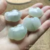 Colgante de Joyería para Orejas de Jade Verde Natural de Tianshan de Xinjiang, Colgante de Jade Lindo con Forma de Gato para Niñas, En Stock