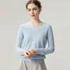 Suéter de punto 100% cachemir puro con cuello en V para mujer, nuevo suéter base cálido versátil de ajuste slim para otoño e invierno