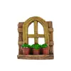 Decoração de paisagismo para aquário, janela pastoral simulada para fotos, acessórios, portas e janelas de resina, mesa de areia, janela de flores pastorais