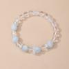 Pulsera de Aguamarina Natural Cristal Blanco Pulsera Simple para Hombres y Mujeres Pulsera de Cuentas de Transferencia de Jade Joyería al por Mayor