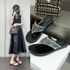 Gaomeilun Wooohu Transfronterizo Nueva Moda Brillante Diamante Gama Alta Mujer Impermeable Chanclas