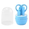 Cortador de Unhas para Bebê, Tesoura Curta, Pinça, Lixa de Unha, Conjunto de 4 Peças, Kit de Cuidados para Manicure de Recém-Nascido, Caixa Longa Tubo