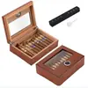 Estuche Portátil para Puros, Ligero y Delgado, Capacidad para Tres, Cuatro o Cinco Puros, Estuche Portátil Humidificador, Estuche para Puros Forrado de Madera de Cedro, Al por Mayor en Stock