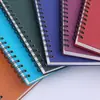 Cuaderno de Hojas Sueltas Color Estilo Oficina de Negocios Sencillo Cuaderno de Espiral Color Sólido Bloc de Notas Transparente A5 Diario