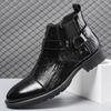 Botas Martin Vintage de Color Sólido Estilo Británico para Exterior Casual para Hombre Botas de Cuero para Hombre Sencillas y a la Moda que Combinan con Todo
