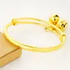 Pulseira Infantil Redonda Lisa Imitação Ouro Dourado Areia com Sino Bebê Pulseira de Mosquitinho