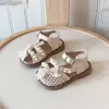 Novas Sandálias Infantis 2026 Verão Confortáveis Fashion Simples Sapatos de Praia para Meninas Sapatos Infantis Princesa Pérola Laço