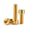 Tornillos Cilíndricos de Latón con Cabeza Hexagonal de Cuadro, Pernos de Cobre con Rosca Completa, Tornillos Mecánicos de Cabeza Avellanada Extendida