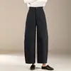 Pantalones versátiles de color liso para mujer con pierna curva, nuevo estilo otoño 2026, de cintura alta, corte holgado, que cubren la cadera, adelgazantes, de pierna ancha, casual, modernos
