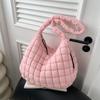 Bolso Tejido de Estilo Coreano para Axila de Gran Capacidad para Mujer Nueva Llegada 2024 Bolso Tote Romboidal Simple y a la Moda Bolso de Hombro Combinable