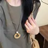 Collar Geométrico de Ratán Bohemio para Mujer, Estilo Vacaciones en la Playa, Colgante con Cordón Largo, Accesorio de Nicho Versátil para el Día a Día